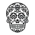 Mexican sugar skull - Polish folk art style - Wzory Lowickie, Wycinanka Royalty Free Stock Photo