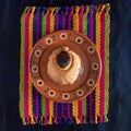 Mexican Sweet Bread, Sugar Biscuit and Chocolate on Woven Tablecloth. Royalty Free Stock Photo