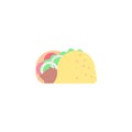 Mexican taco flat icon