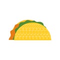 Mexican taco flat style icon vector design