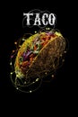 Mexican taco food sketch illustration scribble art Royalty Free Stock Photo