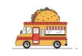 Mexican taco street food truck on wheels Royalty Free Stock Photo