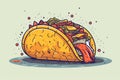 Mexican taco in the style of bright comics