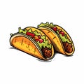 Tacos hand-drawn illustration. Mexican taco. Vector doodle style cartoon illustration