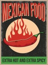 Mexican taco traditional restaurant advertisement retro poster