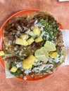 Mexican tacos al pastor for dinner Royalty Free Stock Photo