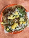 Mexican tacos al pastor for dinner Royalty Free Stock Photo