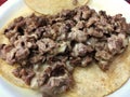 Mexican tacos - beef taco with cheese Royalty Free Stock Photo