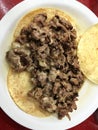 Mexican tacos - beef taco with cheese Royalty Free Stock Photo