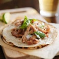 Mexican tacos with carnitas Royalty Free Stock Photo