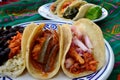 Mexican tacos, cochinita pibil tacos, hand made tortilla tacos