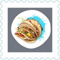 Mexican tacos (custom postage stamp)