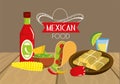 Mexican tacos food with sauces and cob Royalty Free Stock Photo