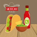 Mexican tacos food with traditional sauces Royalty Free Stock Photo
