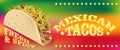 Mexican tacos poster or banner template