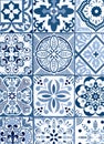 Mexican talavera blue classic background. Color of the year Coy2020