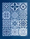 Mexican talavera blue classic background. Color of the year Coy2020