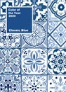 Mexican talavera blue classic background Coy2020, Color of year