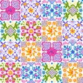 Mexican talavera ceramic tile pattern. Cute naive art items. Royalty Free Stock Photo