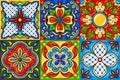 Mexican talavera ceramic tile pattern.