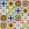 Mexican talavera ceramic tile pattern.