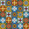 Mexican talavera ceramic tile pattern. Royalty Free Stock Photo