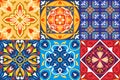 Set of Mexican stylized Tiles.