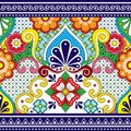 Mexican Talavera vector seamless pattern, repetitive background inspired by traditional pottery and ceramics design from Mexico