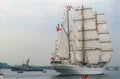 Mexican tall ship during tallship parade