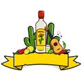 Mexican tequila banner. Vector illustration