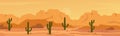 Mexican Texas or Arisona desert nature wide panorama prairie scene landscape Royalty Free Stock Photo