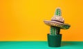 Mexican-themed cactus dons colorful sombrero hat Creating using generative AI tools