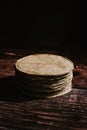 Mexican tortilla corn cob maize on wooden table in Mexico Royalty Free Stock Photo