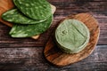 Mexican tortillas made with nopales in color green healthy vegan and organic food in Mexico