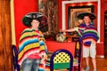 Mexican tourists with ponchos and sombreros 12