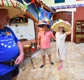 Mexican tourists with ponchos and sombreros 35