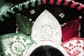 Mexican traditional decorated hat - sombrero, a top view photo