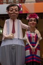 Mexican traditional Mojigangas characters, Diego Rivera y Frida Kahlo