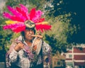 Mexican traditional musician performing on street