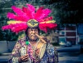 Mexican traditional musician performing on street