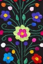 Mexican traditional ornament style colorful textile with floral pattern Royalty Free Stock Photo