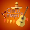 Mexican Traditional Sombrero Maraca Guitar, Mexico National Royalty Free Stock Photo