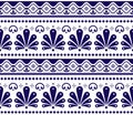 Mexican vector seamless pattern inpired by traditional pottery and ceramics art Talavera Poblana