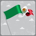 Mexican wavy flag. Vector illustration. Royalty Free Stock Photo