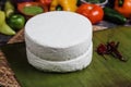 Mexican white panela cheese with fresh ingredients in Mexico Latin America