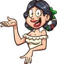 Cartoon woman torso with a typical Mexican attire Royalty Free Stock Photo