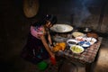 Mexican woman making meal