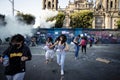 Mexican woman march against the violence in Mexico for the international Women`s Day