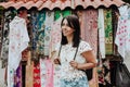 Mexican woman portrait looking happy and smiling in a colonial city in Mexico City Royalty Free Stock Photo