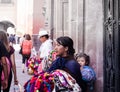 Mexican woman selling handcrafts Royalty Free Stock Photo